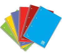 Patq-- Lot De 6 One Color - Cahier De Composition Reliure À Spirale - Format A4 (22,2x29,7) - 160 Pages En Papier Ordinaire 80 G/M² - Feuilles À Carreaux - Lignage 5m - Couverture En Carton