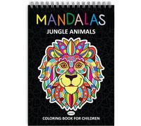 PATQ-Mandala Enfant Coloriage Mandala Enfant 30 Dessins Mandalas a Colorier Enfant Animaux A4 Livre Coloriage Fille Enfant Cahier Coloriage Mandala Papier Premium Reliure Spirale (Nuit)