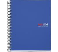 Patq-Miquelrius Cahier Spirale Microperforé, Couverture Polypropylène Mat, Format A5 148 X 210 Mm, 2 Trous, 150 Feuilles De 70 G/M2 Et 6 Bandes De Couleur, Rayé Horizontal 7 Mm, Bleu