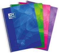 Patq-Oxford Cahier Lagoon A4 Grands Carreaux Seyès 100 Pages Reliure Intégrale Couverture Polypro Coloris Assortis - Lot De 5