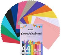 Patq-Pac06mx1 Lot De 60 Feuilles De Papier Cartonné Épais 12 Couleurs A4 250 G/M² Pour Imprimantes, Fabrication De Cartes, Loisirs Créatifs, Scrapbooking