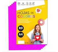 PATQ-Papier A4 Couleur - Feuilles A4 80g Pour Imprimante Jet d'Encre et Laser, Ramette Papier Pour Loisirs Cr¿¿atifs, Bricolage et D¿¿coration M-office (100 feuilles, Rose Fluo)