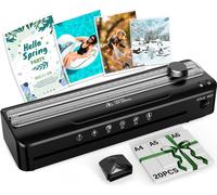 Patq-Plastifieuse A4 Avec 20 Pochettes De Plastification Pour A4 A5 A6, Chauffage Rapide, Chaud Et Froid, Plastifieuse Multifonction Avec Coupe-Papier Et Coins Arrondis