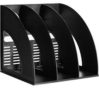 Patq-Porte-Revues En Plastique, Porte Revue Bureau Avec 3 Compartiments, Porte Magazines Porte-Journaux Rangement Bureau Organisateur Pour Document Papier A4 Cahier Magazine Fichiers