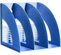 Patq-Porte-Revues En Plastique, Porte Revue Bureau Avec 3 Compartiments, Porte Magazines Porte-Journaux Rangement Bureau Organisateur Pour Document Papier A4 Cahier Magazine Fichiers