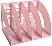 Patq-Porte-Revues En Plastique, Porte Revue Bureau Avec 4 Compartiments, Porte Magazines Porte-Journaux Rangement Bureau Organisateur Pour Document Papier A4 Cahier Magazine Fichiers