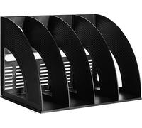 Patq-Porte-Revues En Plastique, Porte Revue Bureau Avec 4 Compartiments, Porte Magazines Porte-Journaux Rangement Bureau Organisateur Pour Document Papier A4 Cahier Magazine Fichiers