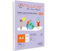 PATQ-Ramette de papier A4 200g avec 100 feuilles blanches, papier multifonctionnel pour un usage scolaire et professionnel. Idéal pour imprimantes laser, à jet d`encre ou photocopieuses \u2013 Ofitur