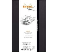 Patq-Rhodia Touch 116104c - Bloc White Maya Pad - A4+ - Uni - 50 Feuillets - Papier Clairefontaine Maya Blanc 120 G/M² - Pour La Calligraphie Et Le Dessin Précis Au Crayon, Liner, Plume
