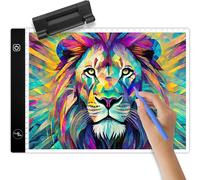 Patq-® Tablette Lumineuse A4 Ultra-Mince Table Lumineuse Dessin À Luminosité Réglable Et Câble Usb Tablette Led Pour Diamond Painting, Dessin, L'esquisse, Le Tattoo Noir