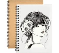 Patq-Volumoon Carnet De Croquis A4, 2pcs Cahier Carnet Dessin Avec Couverture Kraft, Papier 100gsm, 70 Côtés/35 Pages Blanches, Pour Croquis Dessin Paysage Aquarelle Griffonnage