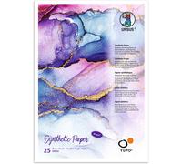Patq-Yupo Lot De 25 Feuilles De Papier 85 G Format A5 Synthétique Lisse Surface Déchirure Et À L'eau, Résistant À La Lumière Uv, 100% Recyclable, Polyvalent, Plastique, Blanc, Set Pièces