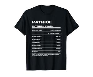 Patrice Valeur Nutritive Nom Drôle T-Shirt Graphique avec Valeur
