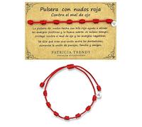 PATRICIA TRENDY - Lot de bracelets 7 nœuds rouges originaux - Contre le mauvais œil - Fil rouge de protection du destin contre l'énergie négative - Amulette pour la chance - Prospérité pour la famille