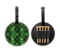 Patrick Clover Porte-tee de golf en cuir avec feuilles vertes - Sac de rangement pour t-shirt de golf pour homme et femme - Résistant à l'eau - Cadeau idéal pour les amateurs de golfeurs