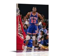 Patrick Ewing Poster imperméable à l'eau pour décoration murale, impression d'intérieur, résistante à l'humidité, facile à installer et résistante à la décoloration, style cadre, 30 x 45 cm