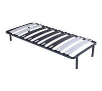 patrick - Solide et Confortable Sommier Cadre a lattes + Pieds 90x200 x 29 cm en Metal - 9 Larges Lattes de 12,5 cm - Montage Rapide et Facile - epaisseur du Metal +/- 1,2 mm Noir G