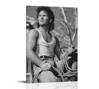 Patrick Swayze Poster imperméable à l'eau résistant à l'humidité, facile à installer et résistant à la décoloration, style cadre 20 x 30 cm