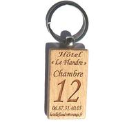 patrickgravure Porte clés Bois Exotique gravé personnalisé hôtels,gîtes, Chambres d'hôtes, B&B, Camping, Mobil-Home, Chalet ! numéros de Chambres