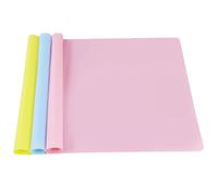 PATRICKWHITE 3 Pièces Tapis Silicone 40×30cm, Antiadhésif Tapis en Silicone, Tapis Silicone Resine Epoxy pour la Peinture des Enfants, la résine coulée, la résine époxy (Rose/Jaune/Bleu)