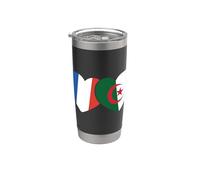 Patrimoine algérien Drapeau français Drapeau algérien Gobelet isotherme en acier inoxydable double paroi