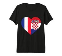 Patrimoine croate Drapeau français Drapeau croate T-Shirt Haut de Gamme
