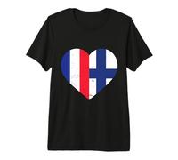 Patrimoine finlandais Drapeau français Drapeau finlandais T-Shirt Haut de Gamme