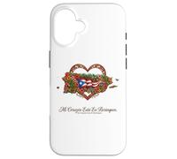 Patrimoine hispanique Porto Rico Mi Corazón Borinquen Coque pour iPhone 16