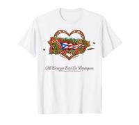 Patrimoine hispanique Porto Rico Mi Corazón Borinquen T-Shirt
