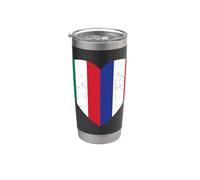 Patrimoine italien France français Drapeau Italie Drapeau Gobelet isotherme en acier inoxydable double paroi