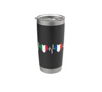 Patrimoine italien France français Drapeau Italie Drapeau Gobelet isotherme en acier inoxydable double paroi