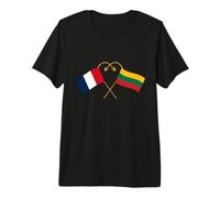 Patrimoine lituanien Drapeau français Drapeau lituanien T-Shirt Haut de Gamme