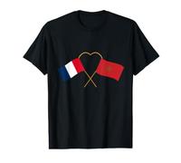 Patrimoine marocain Drapeau français Drapeau marocain T-Shirt Graphique avec Valeur