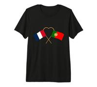 Patrimoine portègais Drapeau français Drapeau Portugais T-Shirt Haut de Gamme