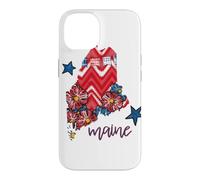Patrimoine régional du Maine Floral Chevron Plaid Coque pour iPhone 14