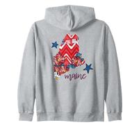 Patrimoine régional du Maine Floral Chevron Plaid Sweat à Capuche