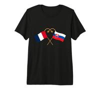 Patrimoine slovaque Drapeau français Drapeau slovaque T-Shirt Haut de Gamme
