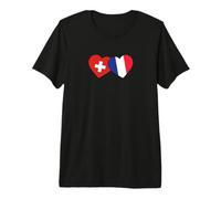 Patrimoine Suisse Drapeau français Drapeau Suisse T-Shirt Haut de Gamme