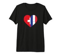 Patrimoine Suisse Drapeau français Drapeau Suisse T-Shirt Haut de Gamme