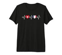 Patrimoine Suisse Drapeau français Drapeau Suisse T-Shirt Haut de Gamme