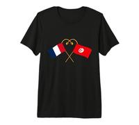 Patrimoine Tunisien français Drapeau Tunisie Drapeau T-Shirt Haut de Gamme