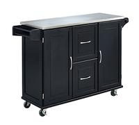 Patriot Black Kitchen Cart with Stainless Steel Top by Home Styles