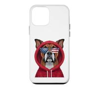 Patriot Boxer Closeup Portrait American Flag Lunettes de Soleil Coque pour iPhone 12 Mini