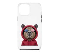 Patriot Capybaras Lunettes de Soleil Motif Drapeau américain Coque pour iPhone 12 Pro Max