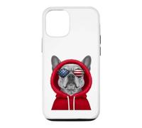 Patriot Frenchie Closeup Portrait US Flag Lunettes de Soleil Coque pour iPhone 12/12 Pro