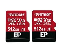 Patriot Memory 512GB A1 / V30 Carte Mémoire MicroSD, Carte Micro SDHC pour Téléphones et Tablettes Android, Enregistrement Vidéo 4K - Pack de 2