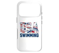 Patriotic American Flag Swimming. Coque pour iPhone 17 Pro