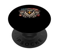 Patriotic Biker Eagle US Flag Moto Rider PopSockets PopGrip Adhésif