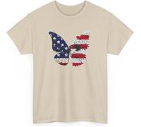 Patriotic Butterfly T-Shirt for USA Flag Floral Graphic Tee 4th of July Summer Top Independence Day Shirt(Medium)