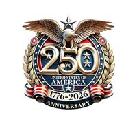 Patriotic Car Stickers - 1776-2026 250 Years Celebration Decal, Waterproof Eagle Design PVC, 250th Graphics | For Trucks Doors Walls Toolboxes Lockers Laptops Refrigerator